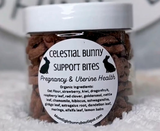 Celestial Bunny Support Bites |Pregnancy & Uterine Health Blend,  Healthy Organic Herbal Treats