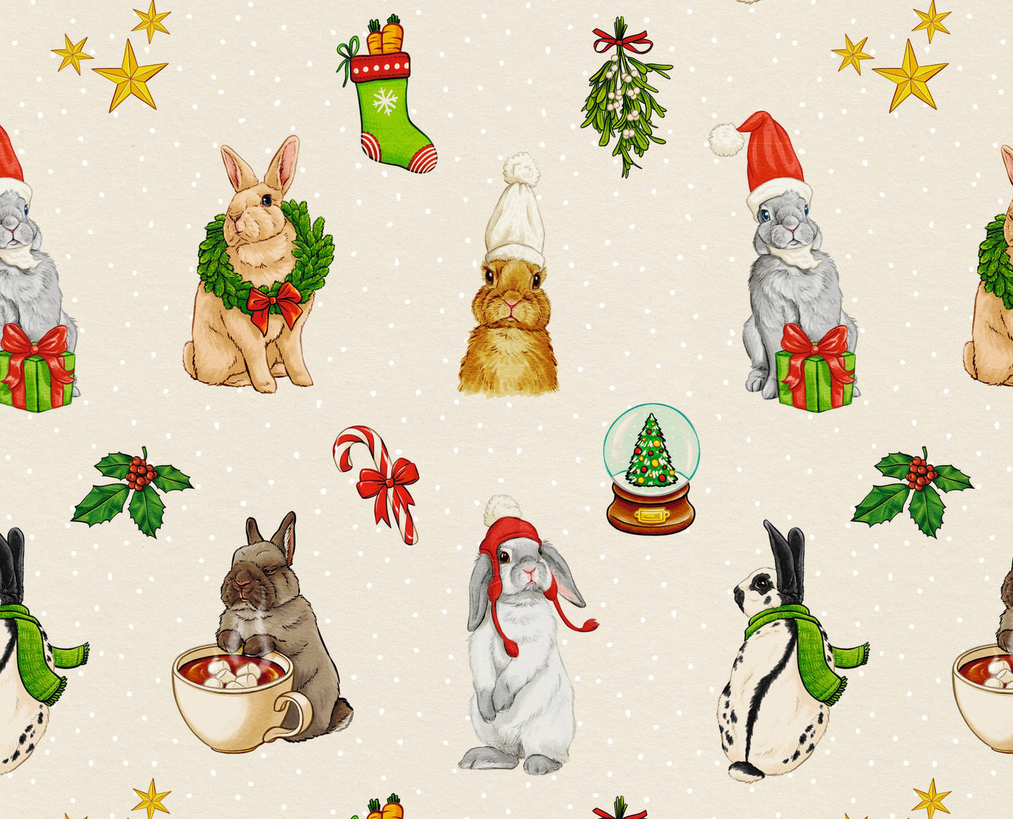 Wrapping paper "Christmas Bunnies"