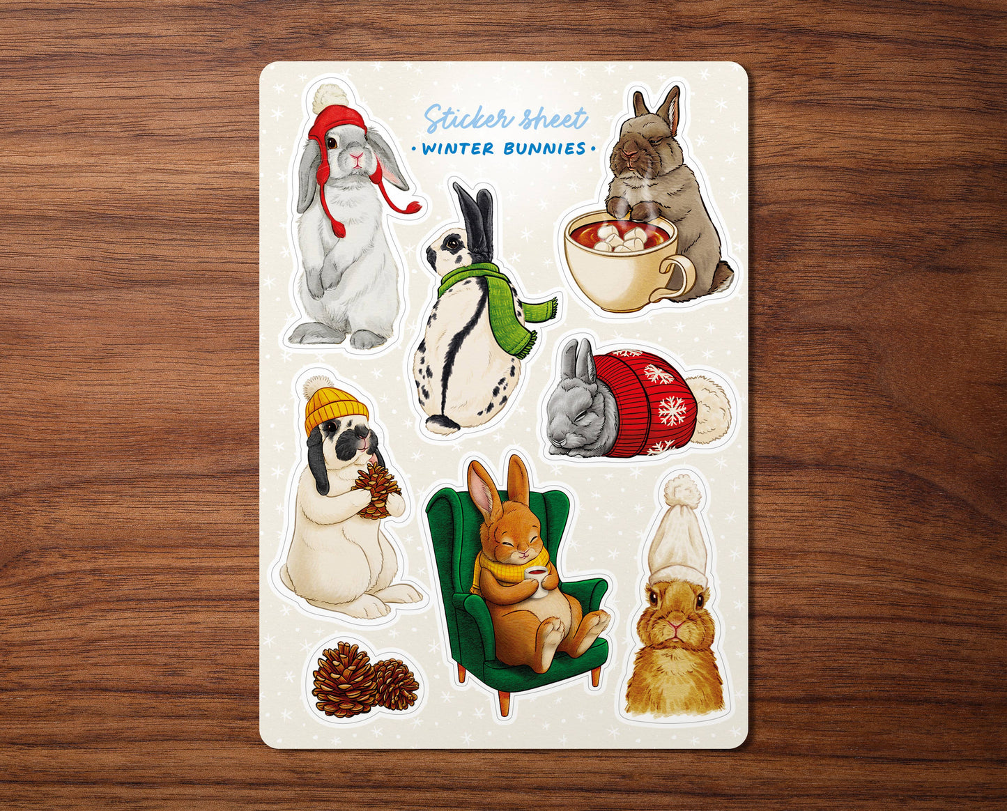 Sticker sheet "Winter Bunnies"