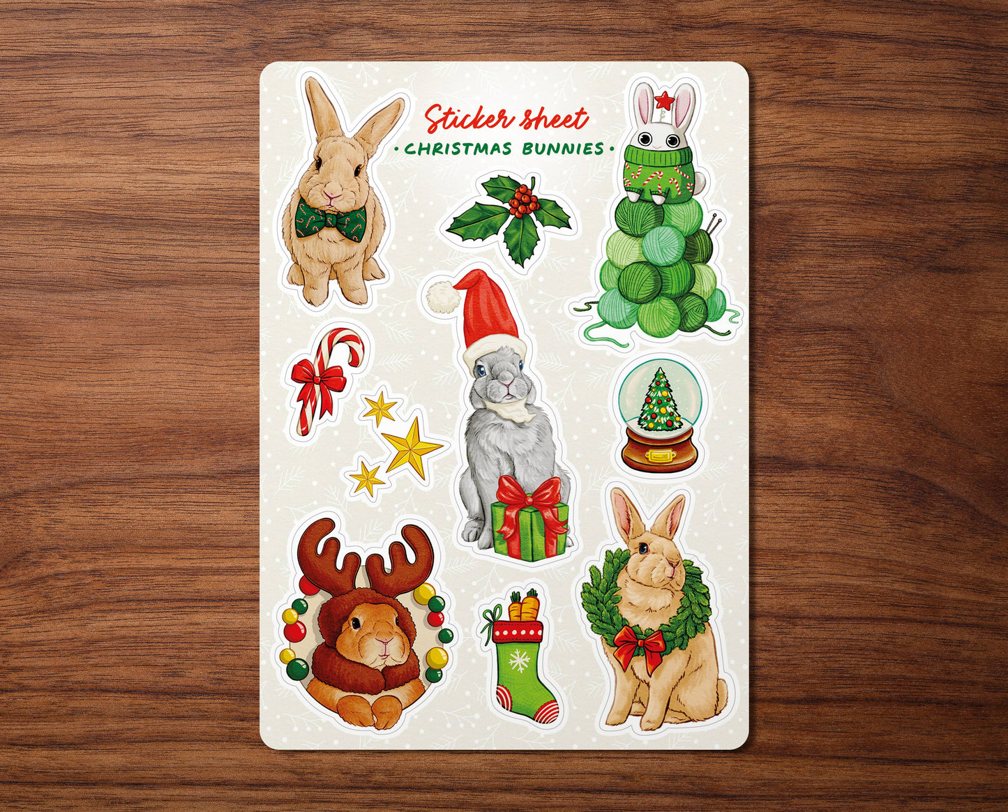 Sticker sheet "Christmas bunnies"