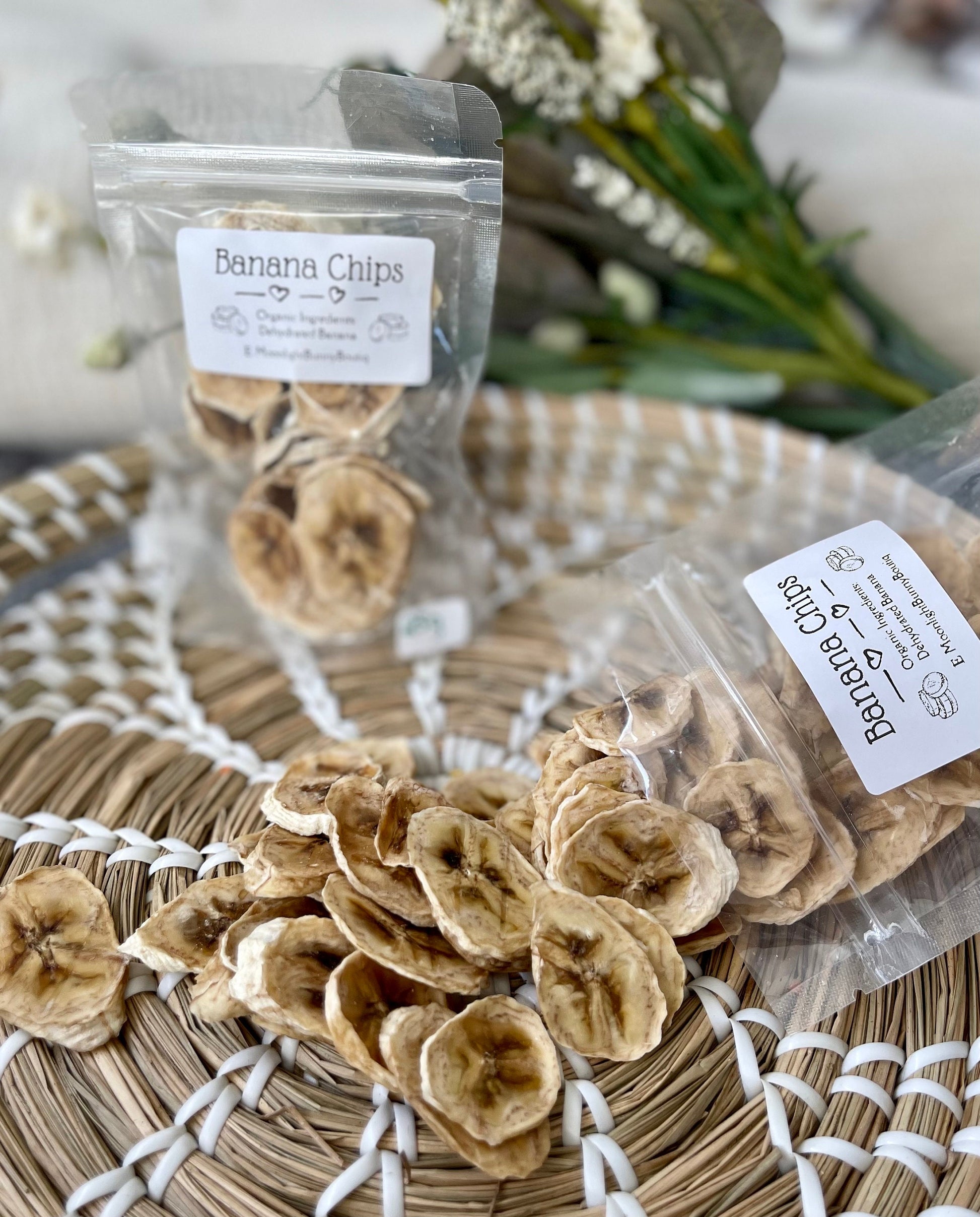 Banana Chips~ Dehydrated Natural organic healthy treat, full of potassium + Minerals