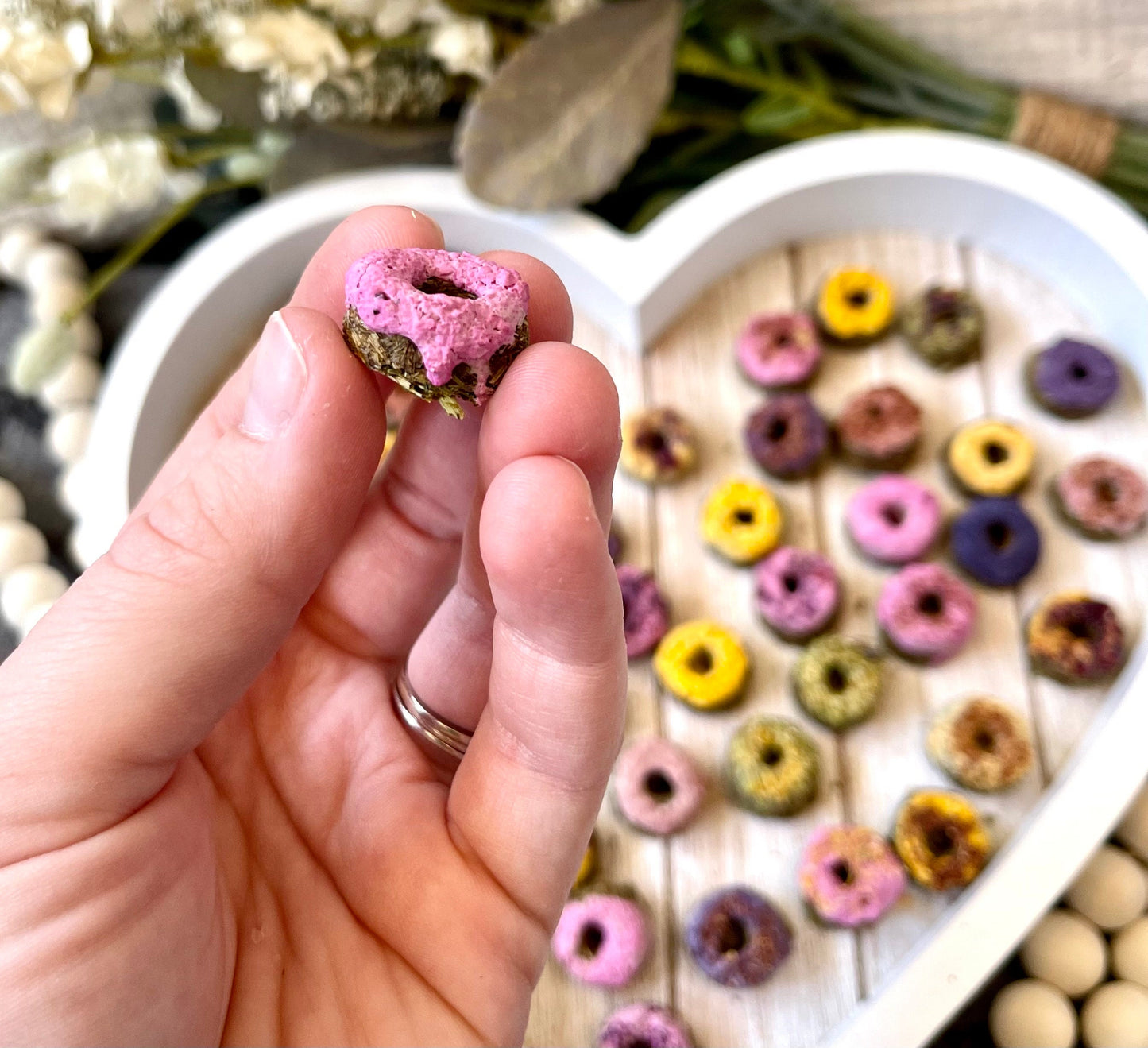 Mini Donuts~ OAT FREE base~ 5 Flavors! Bite sized healthy all natural treats for rabbits, hamsters, guinea pigs, mice, & other small animals