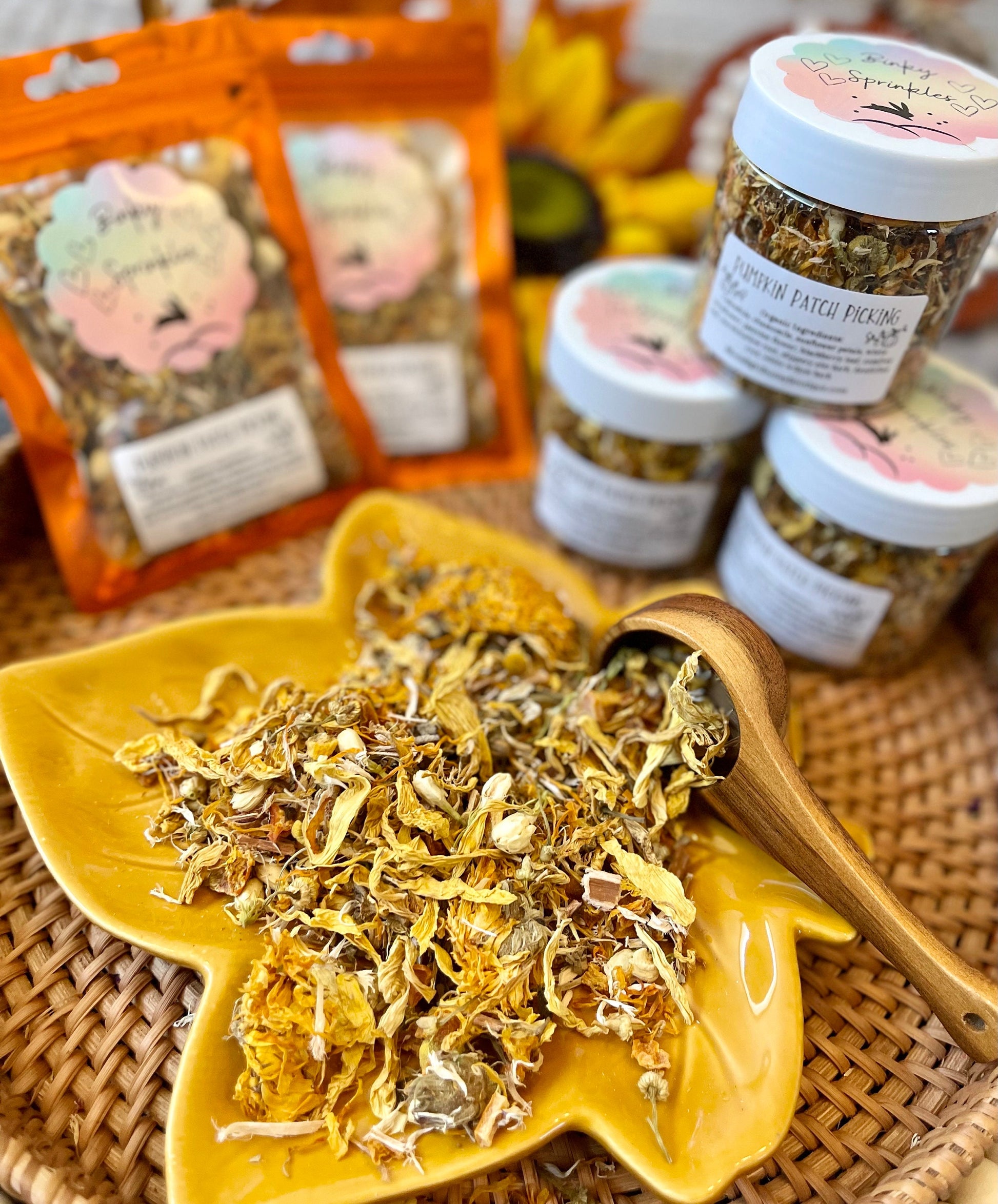 Binky Sprinkles Forage Blend | Pumpkin Patch Picking | Healthy Treat, Hay/Greens/Pellet Topper for Rabbits, Guinea Pigs, and Chinchillas