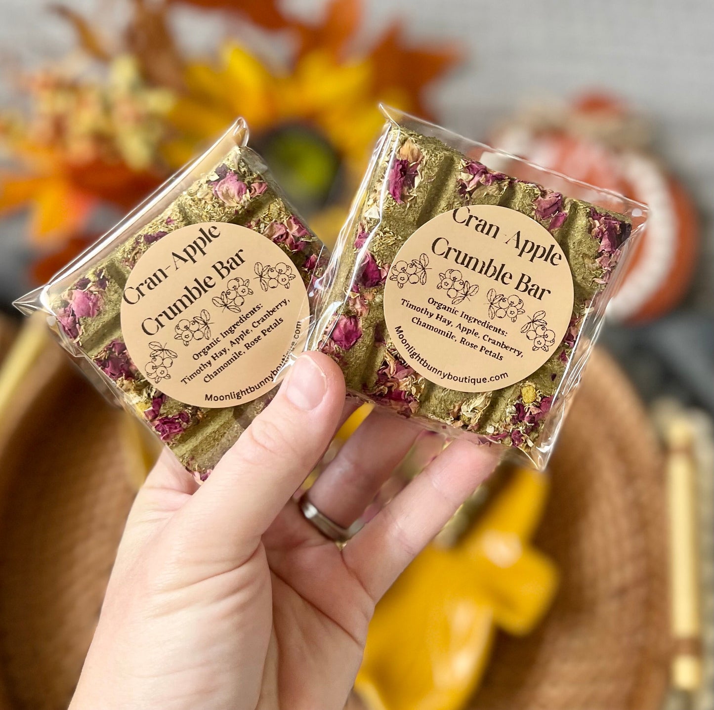 Cran-Apple Crumble Bar~ Fall Inspired OAT FREE~Timothy Hay Based Treats