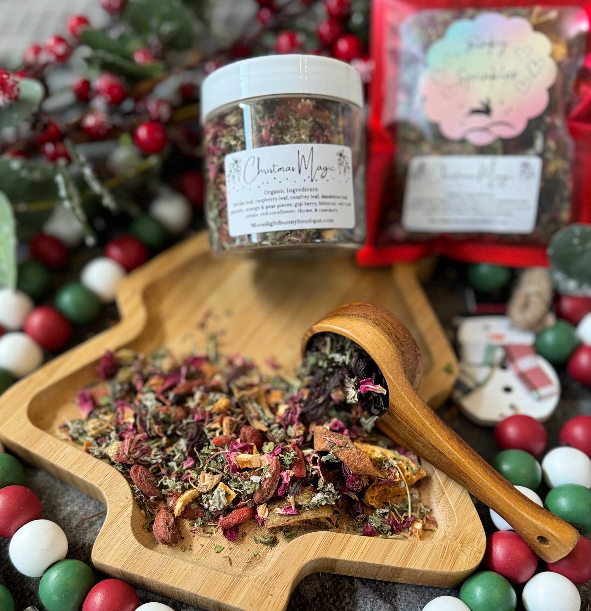 Binky Sprinkles Forage Blend~ Christmas Magic~ Healthy Treat, Hay/Greens/Pellet Topper