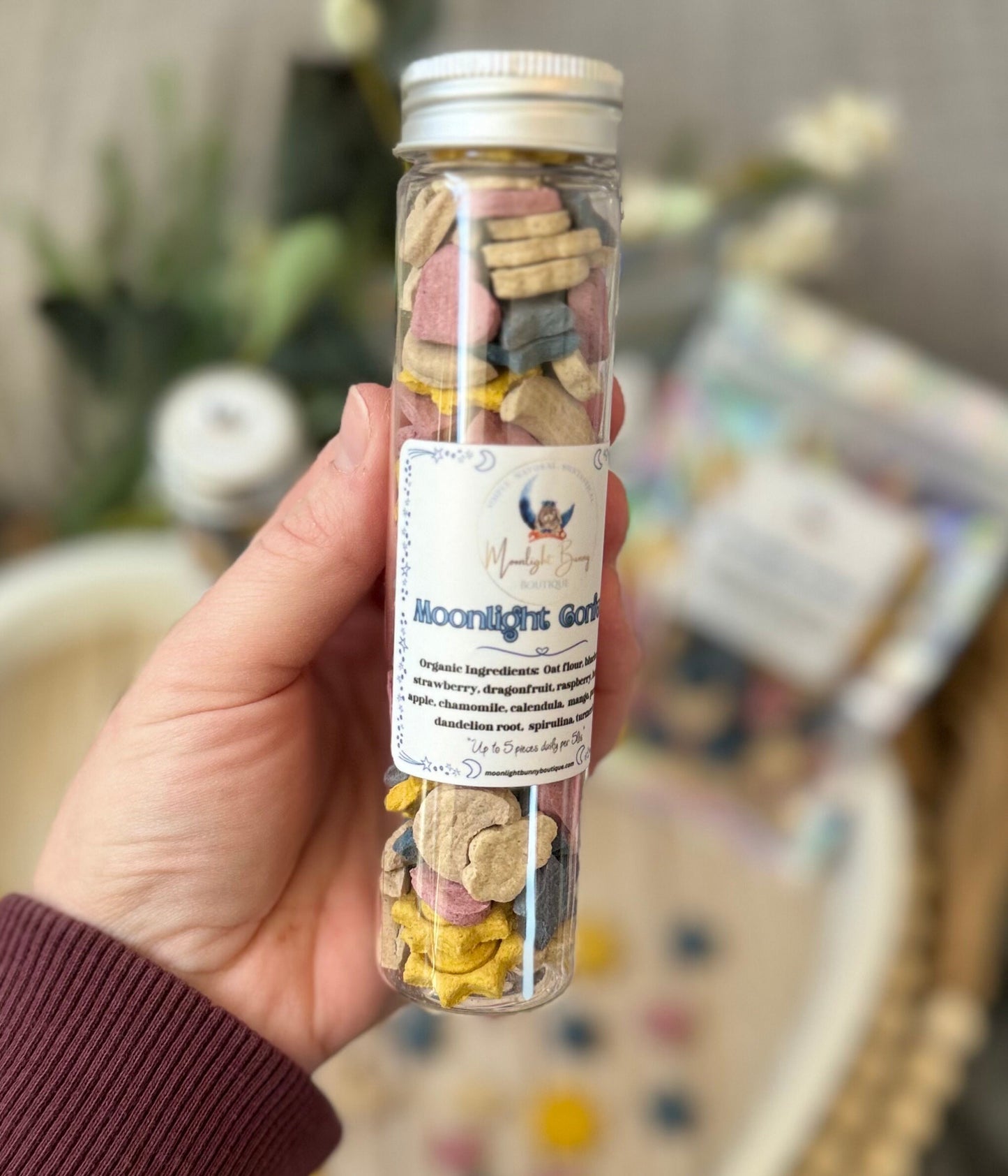 Moonlight Confetti | 100 Delicious Bite Sized Treats for Rabbits, Guinea Pigs, Hamsters, Mice, and Small Pets, All Natural,Healthy & Organic