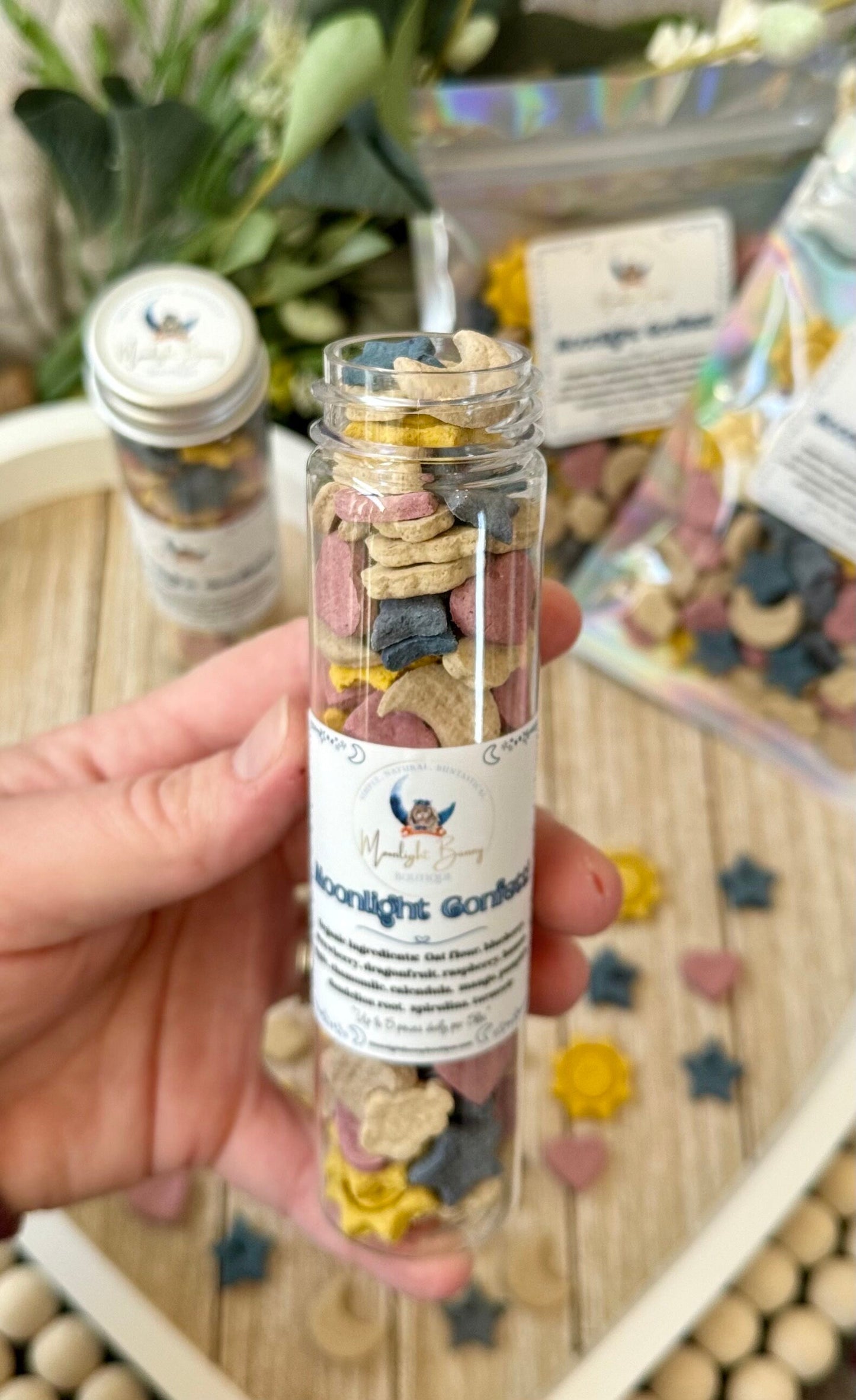 Moonlight Confetti | 100 Delicious Bite Sized Treats for Rabbits, Guinea Pigs, Hamsters, Mice, and Small Pets, All Natural,Healthy & Organic