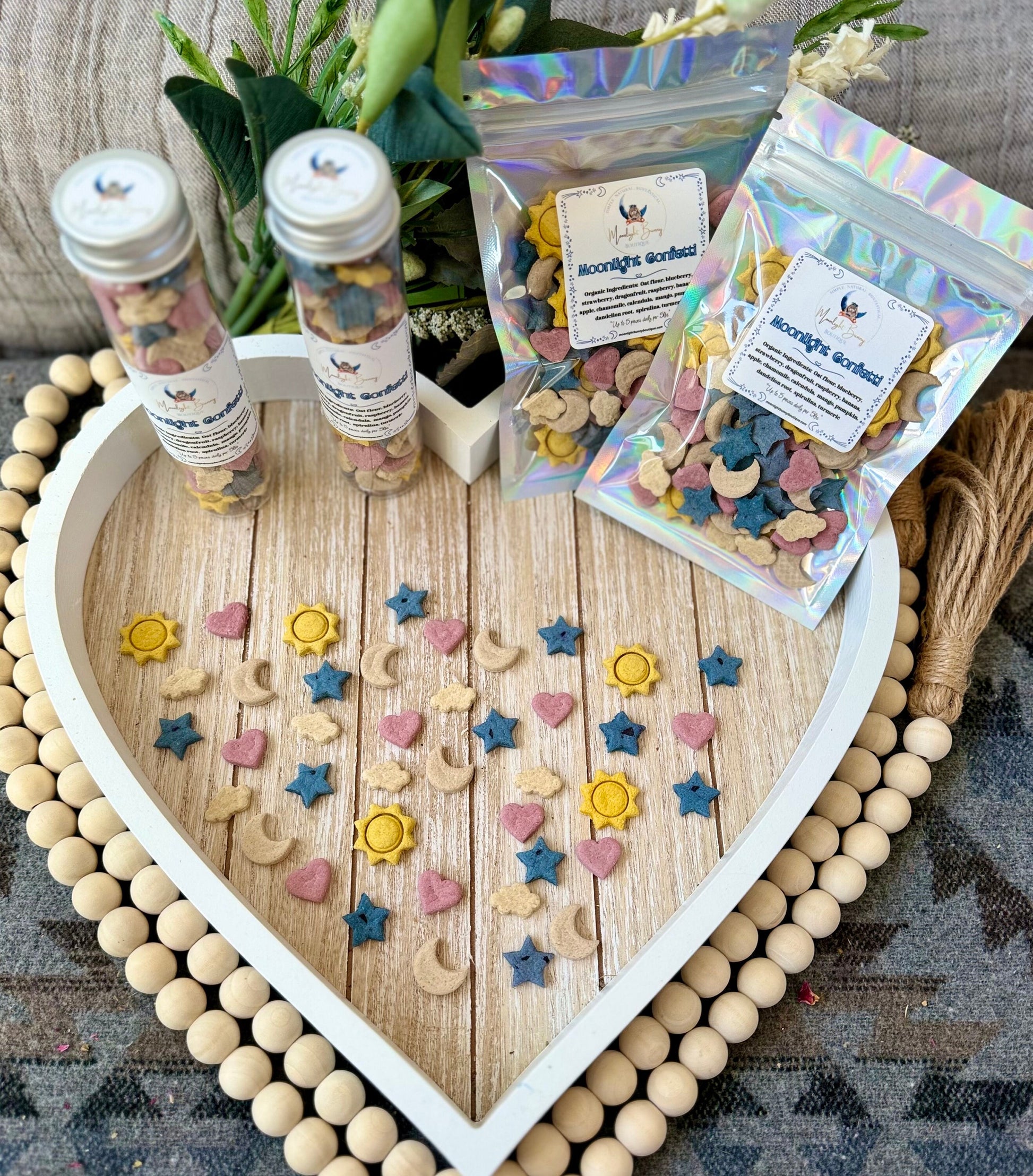 Moonlight Confetti | 100 Delicious Bite Sized Treats for Rabbits, Guinea Pigs, Hamsters, Mice, and Small Pets, All Natural,Healthy & Organic