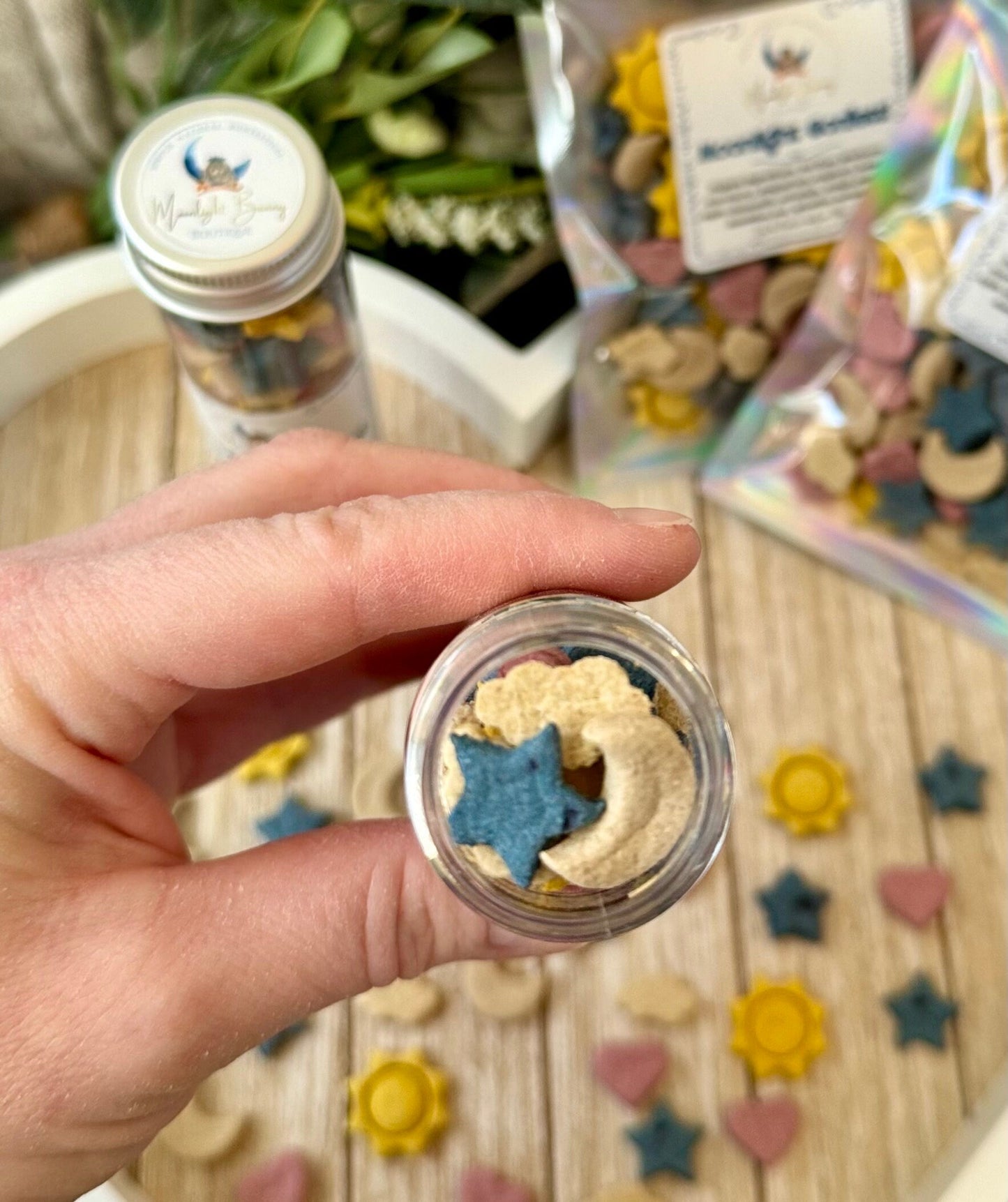 Moonlight Confetti | 100 Delicious Bite Sized Treats for Rabbits, Guinea Pigs, Hamsters, Mice, and Small Pets, All Natural,Healthy & Organic