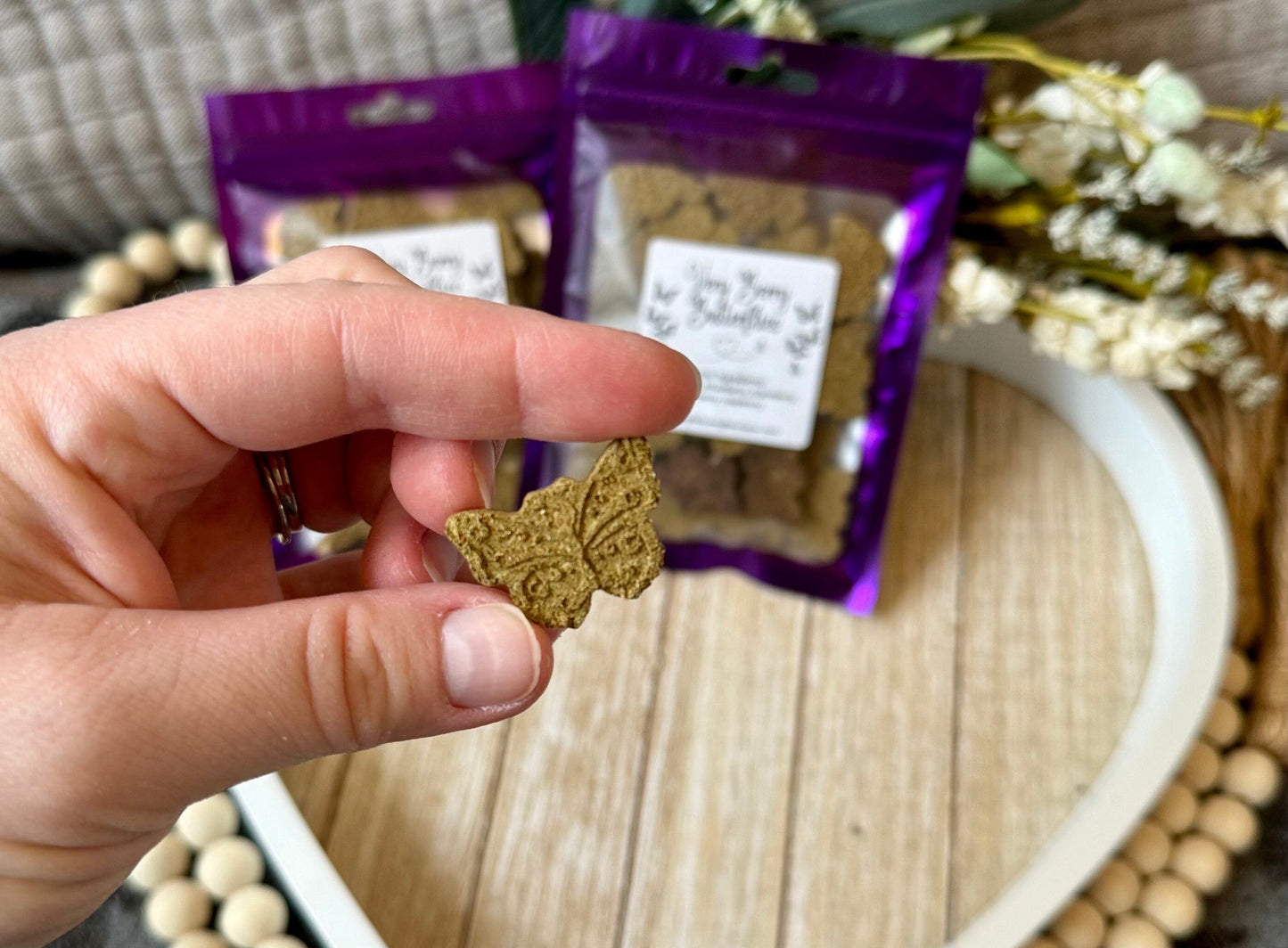 Very Berry Butterflies | Spring Inspired OAT FREE Timothy Hay Based Treats, Healthy, Organic, Crunchy Snacks for Rabbits, & Small Pets