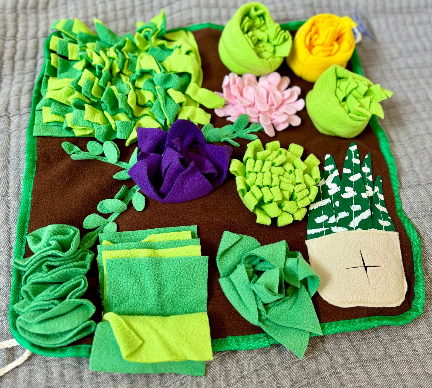 Succulent Forest Snuffle Mat | Foraging toy, boredom busting enrichment for bunnies, hamsters, guinea pigs and other small animals