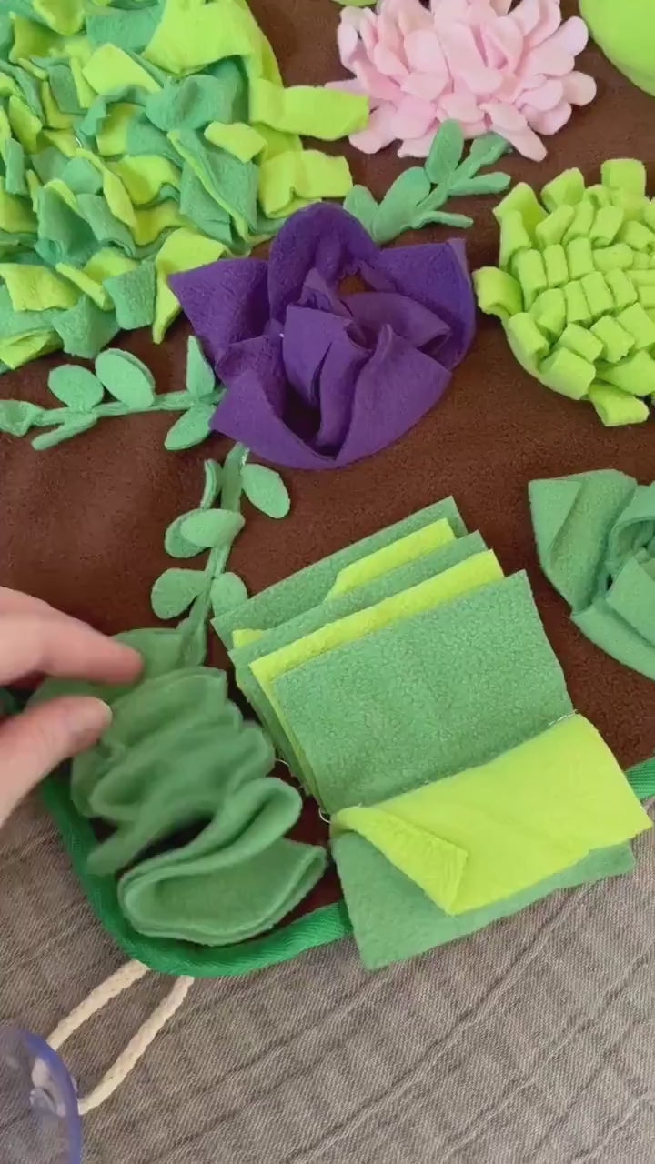 Succulent Forest Snuffle Mat | Foraging toy, boredom busting enrichment for bunnies, hamsters, guinea pigs and other small animals