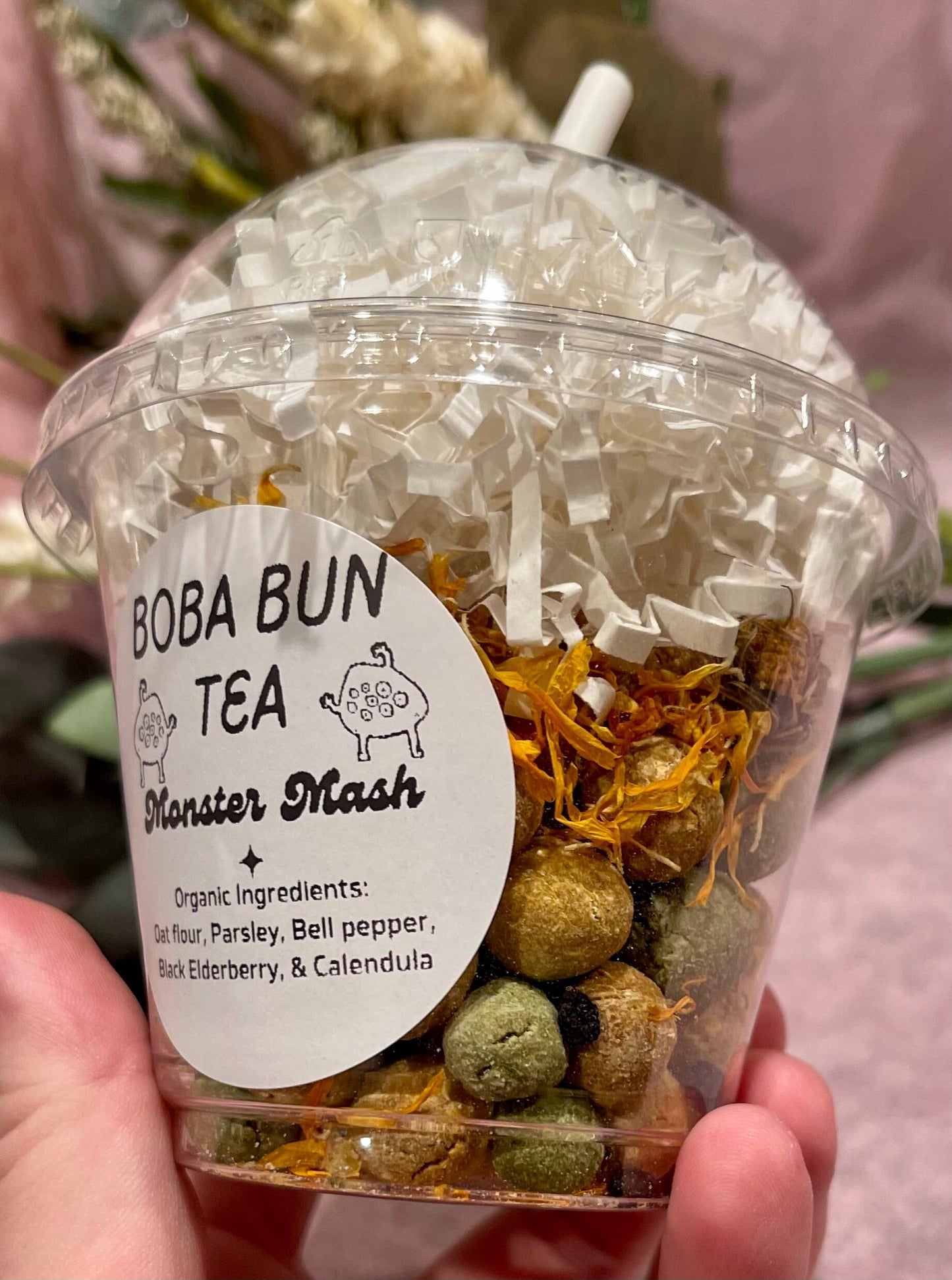 Boba Bun Tea ~natural, healthy treats for rabbits, chinchillas, guinea pigs, hamster, and other small animals~ dehydrated fruits & veggies