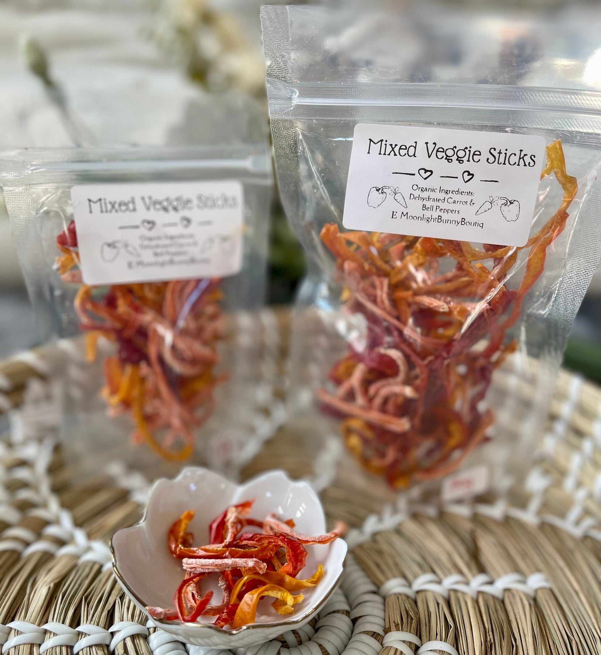 Bell Pepper Sticks~Organic Dehydrated Bell Pepper, Natural treat full of vitamins + minerals