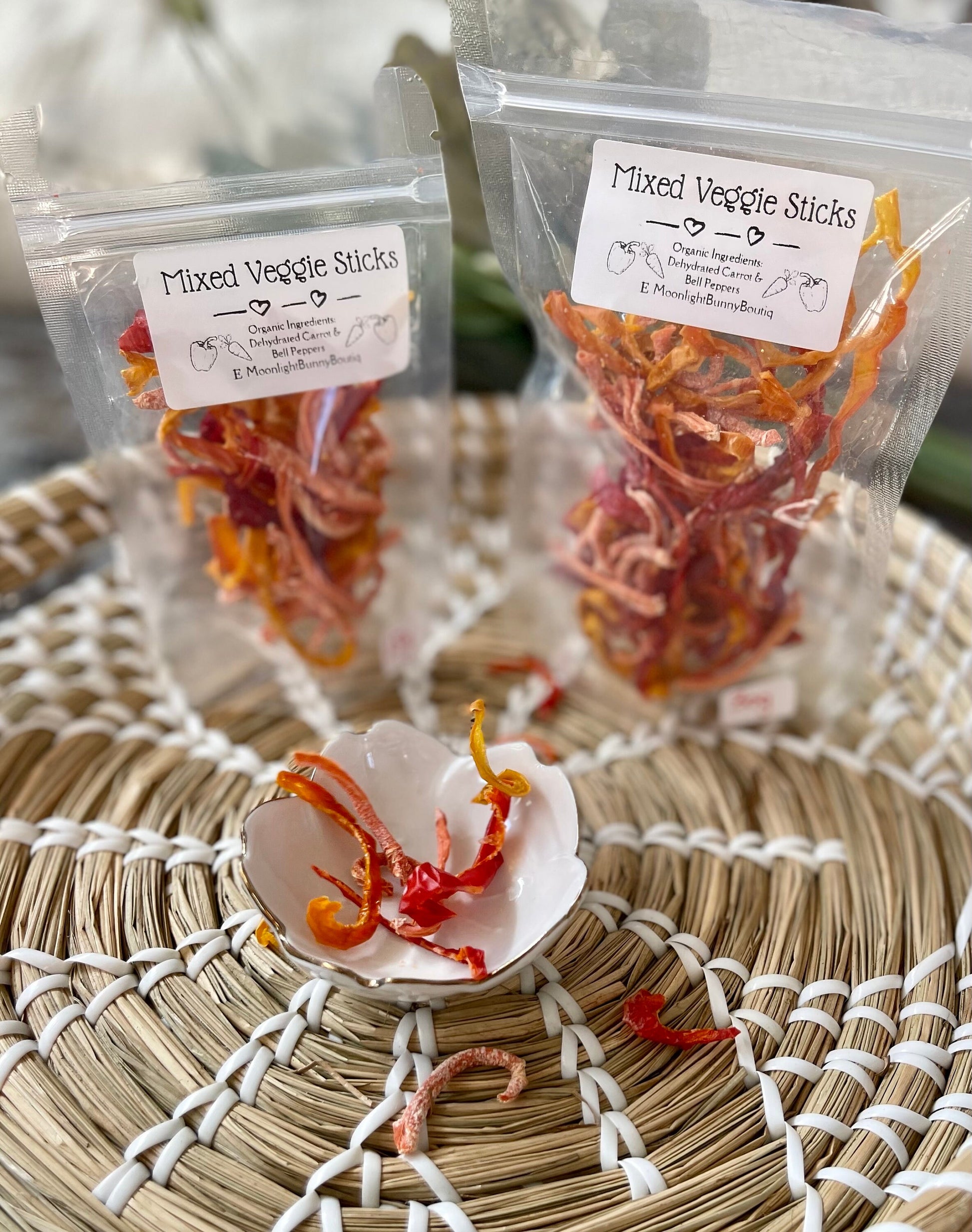 Bell Pepper Sticks~Organic Dehydrated Bell Pepper, Natural treat full of vitamins + minerals