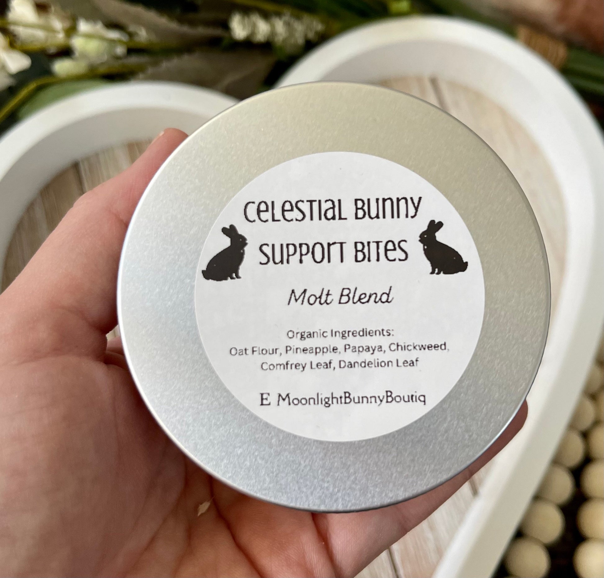 Celestial Bunny Support Bites~Molting Aid/Wool Block Blend~