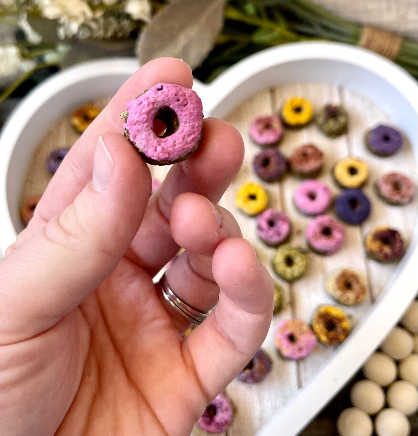 Mini Donuts~ OAT FREE base~ 5 Flavors! Bite sized healthy all natural treats for rabbits, hamsters, guinea pigs, mice, & other small animals