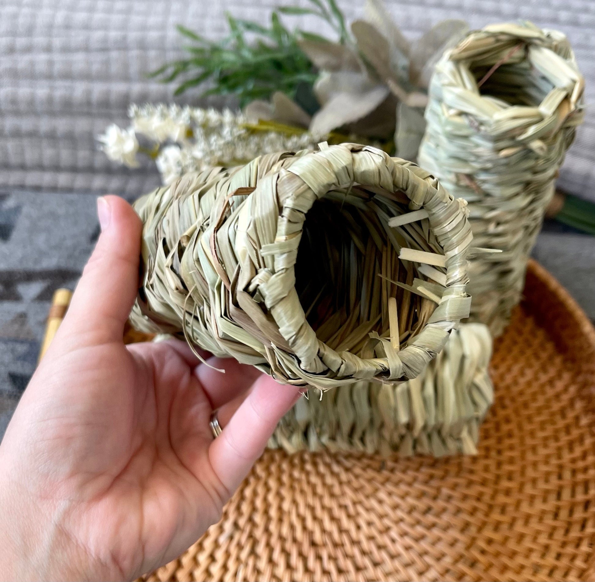 Seagrass Tunnels~ Natural Chew Toys, Foraging Toy, bunny enrichment, rabbit, hamster, guinea pig and small animal chews~boredom busters