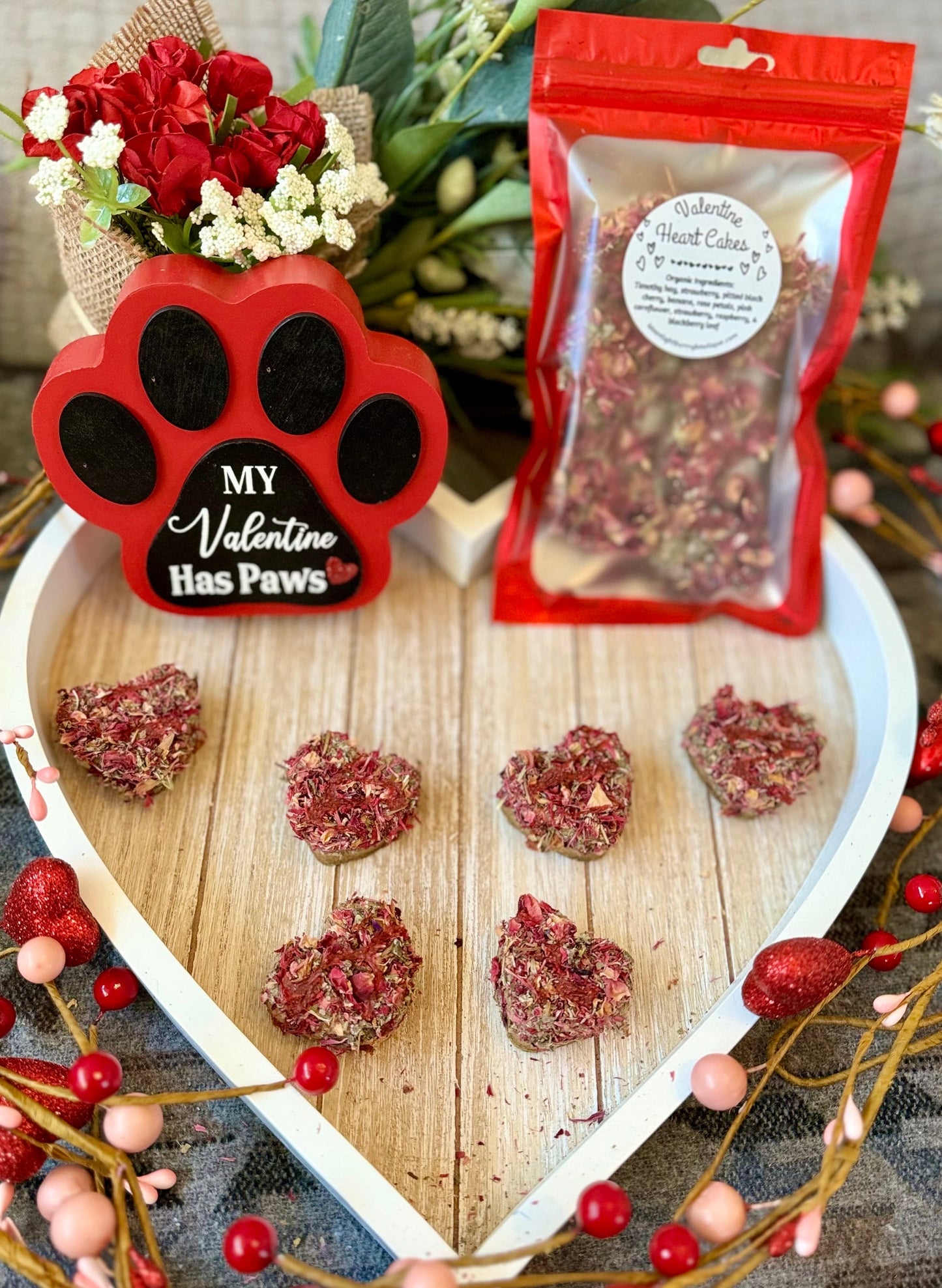 Valentine Heart Cakes | 100% OAT FREE Treats for Rabbits, Guinea Pigs, Chinchillas, & Small animals, Natural, Healthy, Organic Bunny Treats