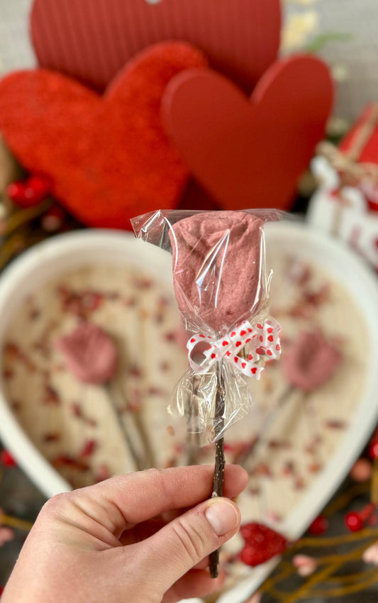 Rose Valentine Pops | Crunchy Botanical Treat & Chew for Rabbits, Guinea Pigs and Small Pets, All Natural, Organic and Guilt Free