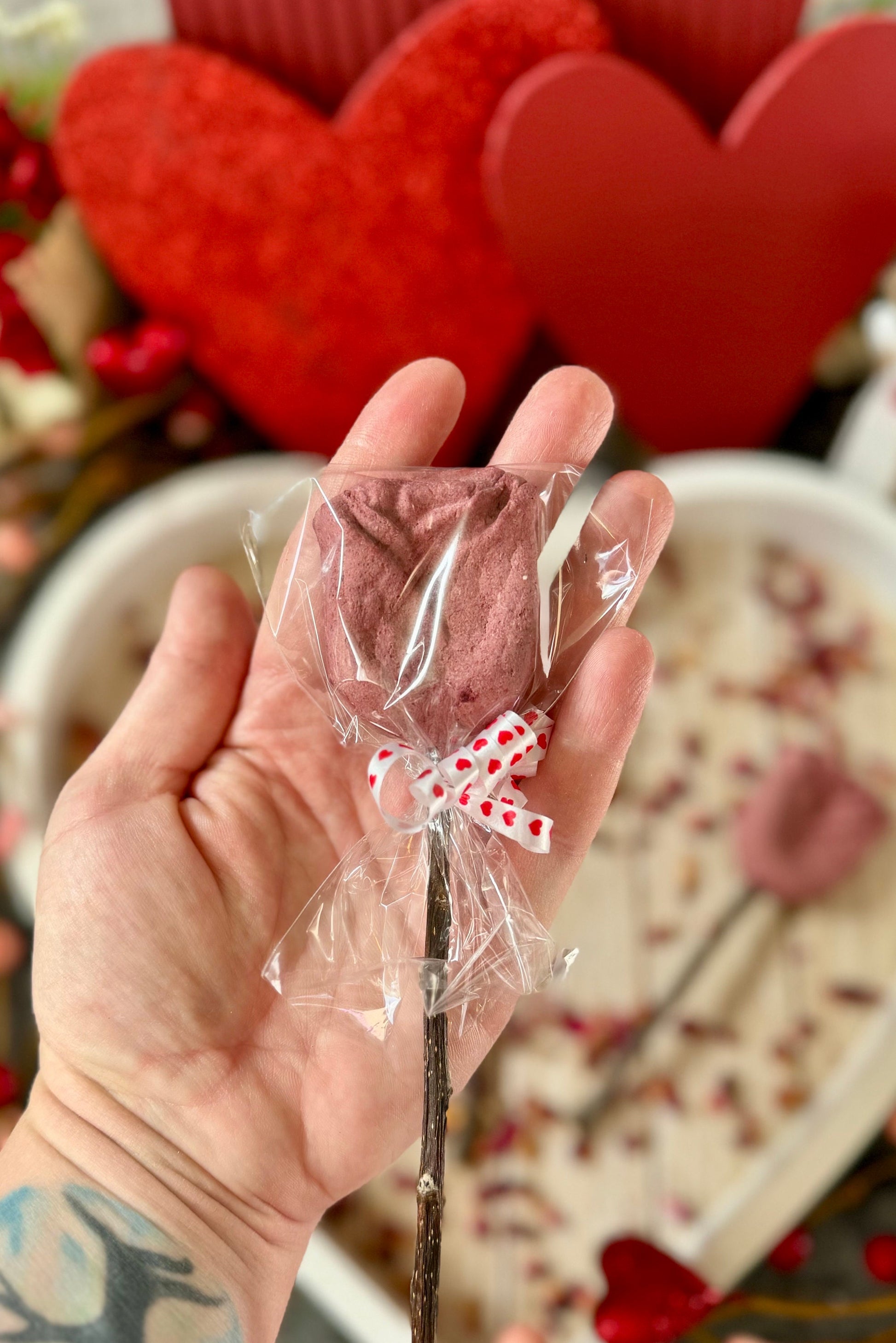 Rose Valentine Pops | Crunchy Botanical Treat & Chew for Rabbits, Guinea Pigs and Small Pets, All Natural, Organic and Guilt Free