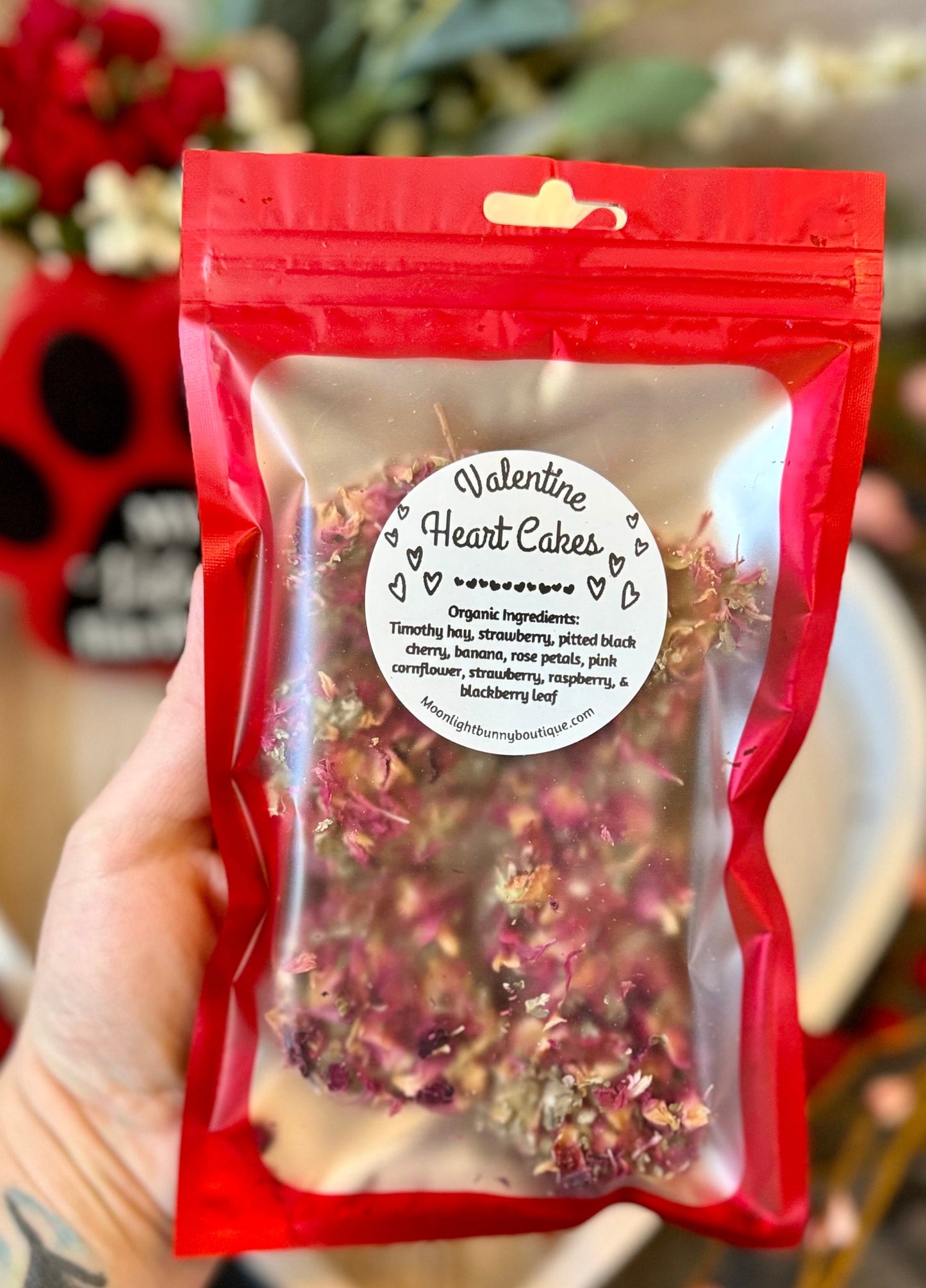 Valentine Heart Cakes | 100% OAT FREE Treats for Rabbits, Guinea Pigs, Chinchillas, & Small animals, Natural, Healthy, Organic Bunny Treats