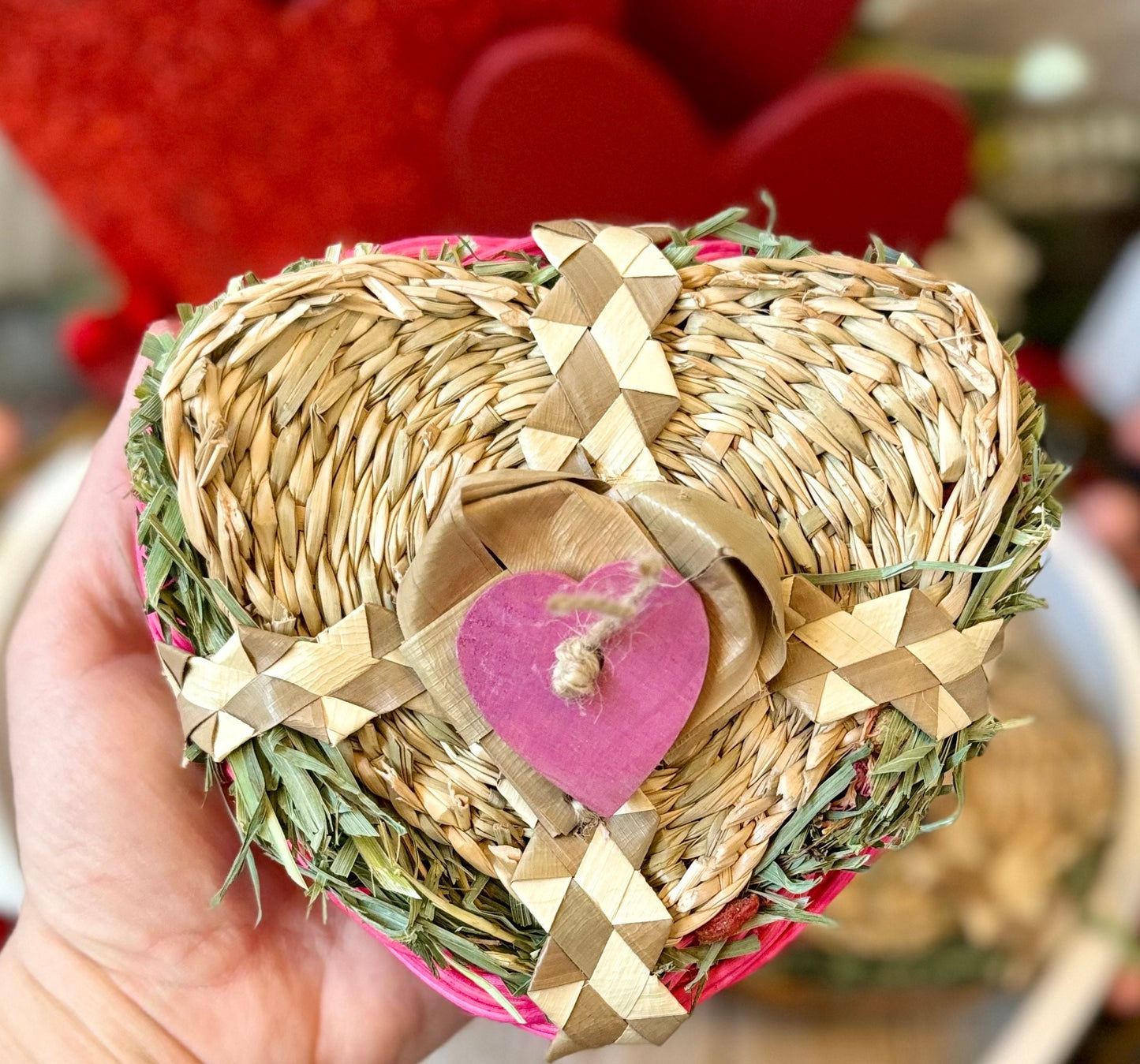 LOVESTRUCK | Valentine’s Enrichment Toy/Chew for Rabbits, Guinea Pigs, Chinchillas, and Other Small Pets, Natural Boredom Buster, Forage Toy