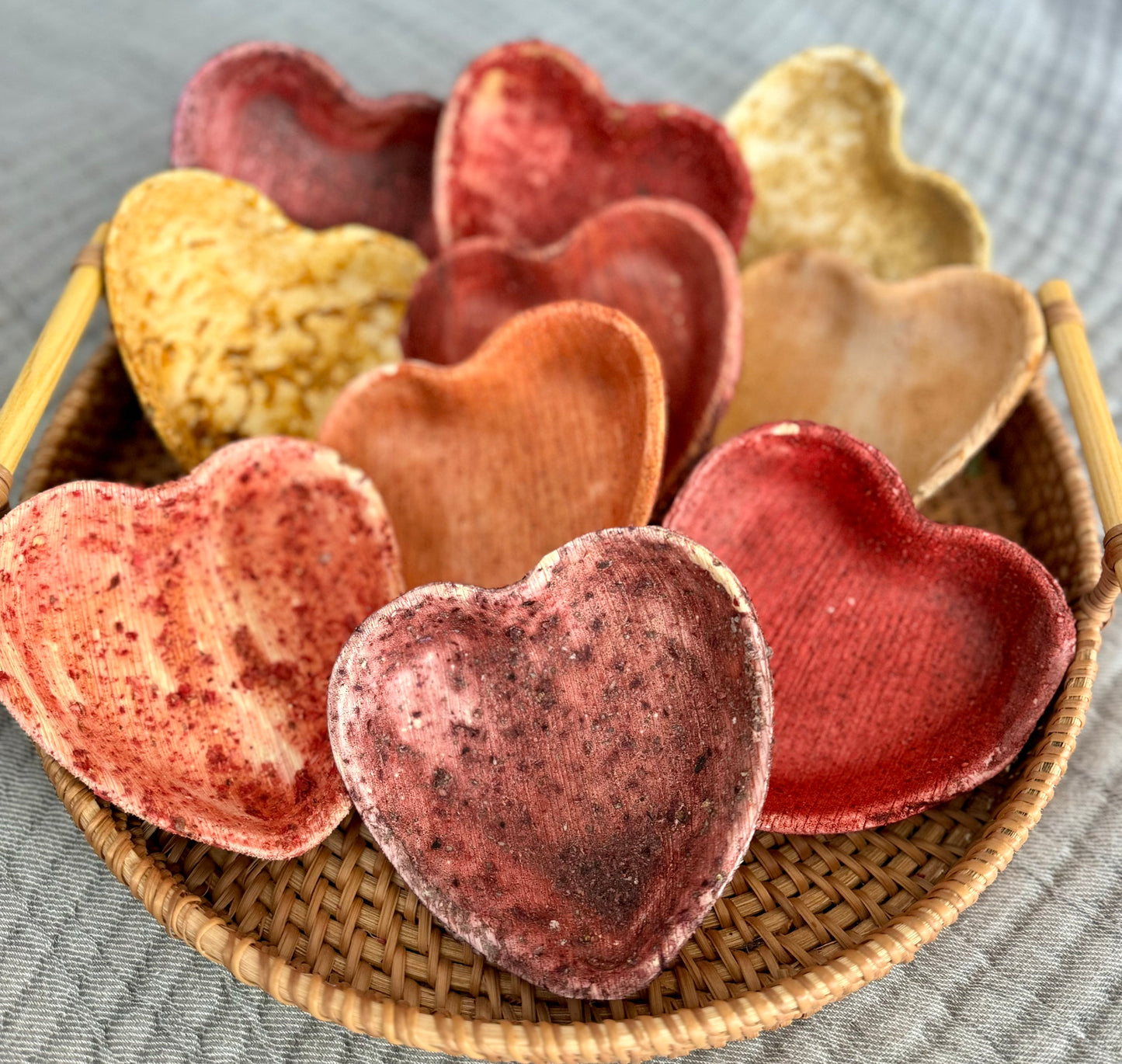 Herbal Heart Chews | 12 Delightful Flavors! Fruit Infused Palm Leaf Bowls