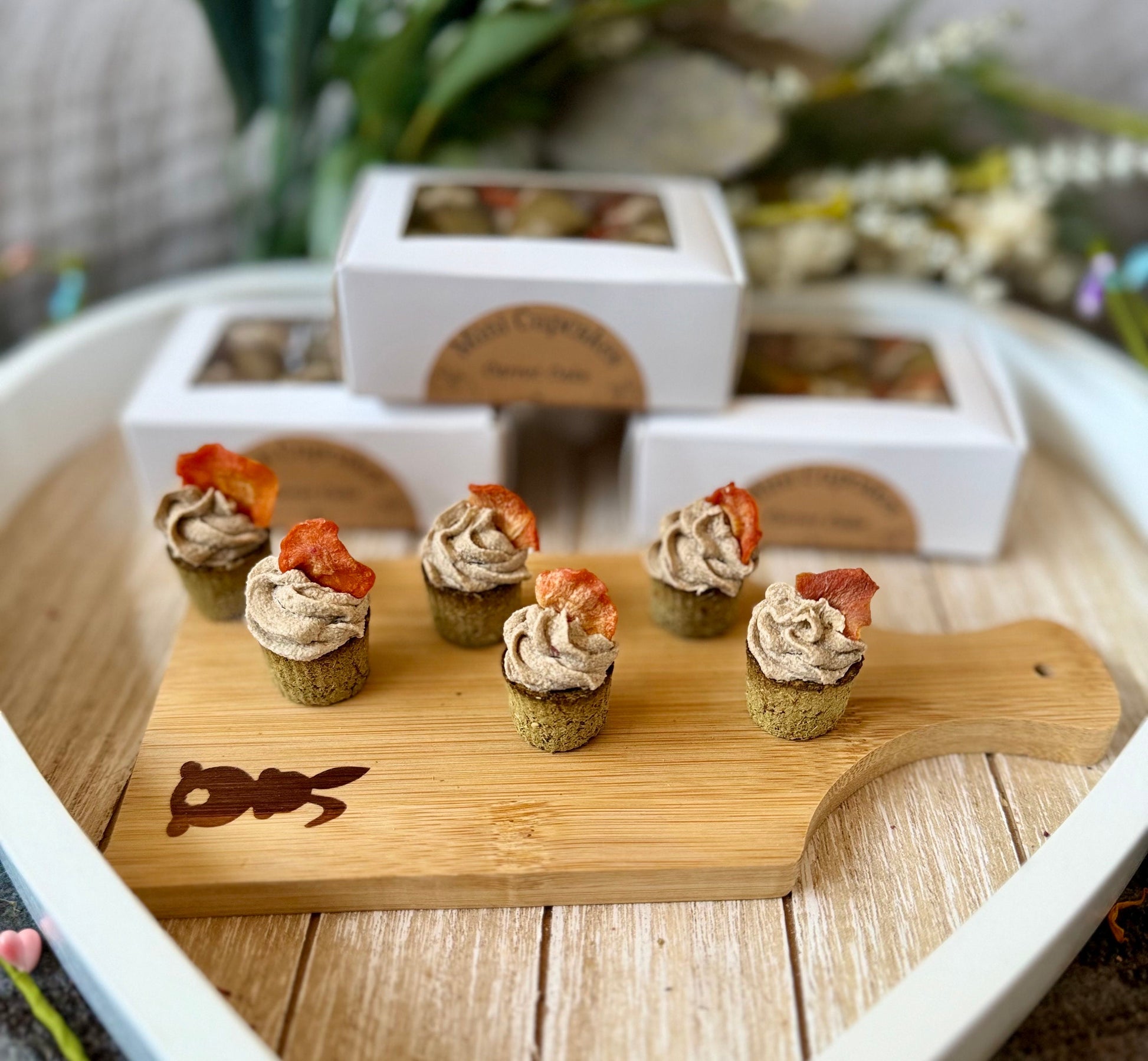 Mini Carrot Cake Cupcakes | Gourmet Bite Sized All Natural Organic Treats for Rabbits, Chinchillas, Hamsters, Guinea Pigs, & small animals